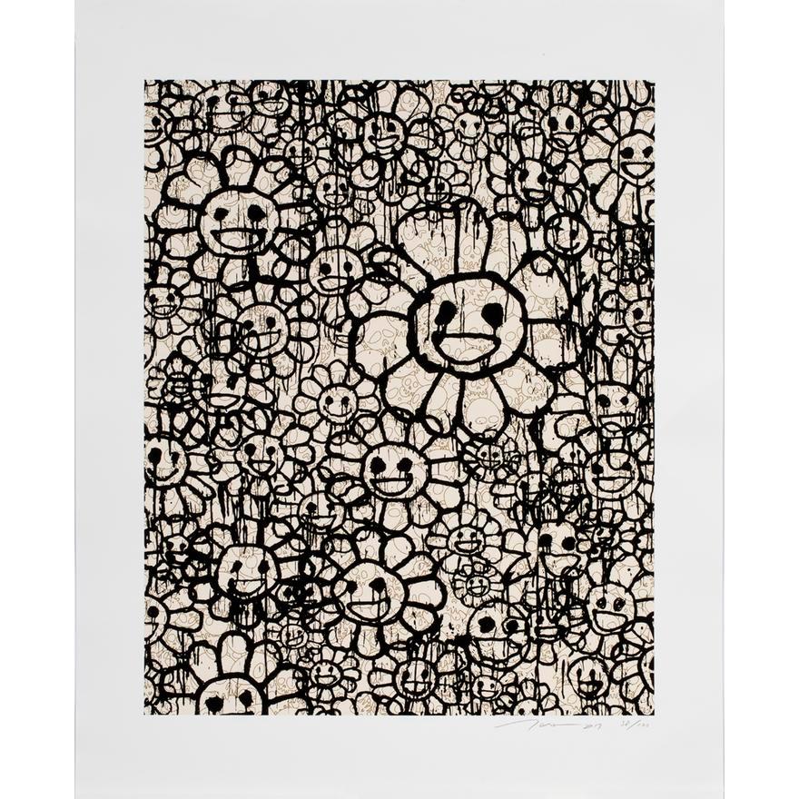 Takashi Murakami (Japanese b. 1962)
Madsaki, Flowers C Beige, 2017
Screenprint
Edition 38/100
Pencil signed and dated lower right
Image: 14.75 H x 11.75" W 
Sheet (unframed): 18.5" H x 15" W

In 2017, Murakami collaborated with the Japanese born