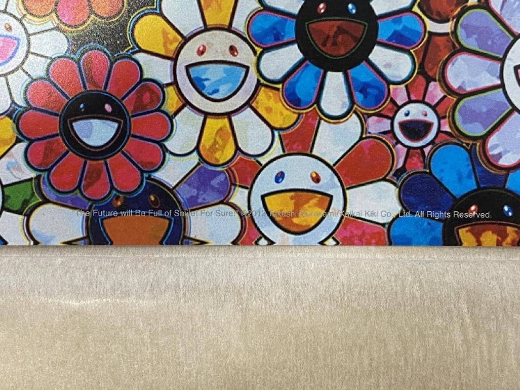 The Future will Be Full of Smile! For Sure! (2010) by Takashi Murakami
Offset print, numbered and signed by the artist
19 11/16 × 19 11/16 in
50 × 50 cm
Edition  33/300

About the Artist:
Takashi Murakami is best known for his contemporary