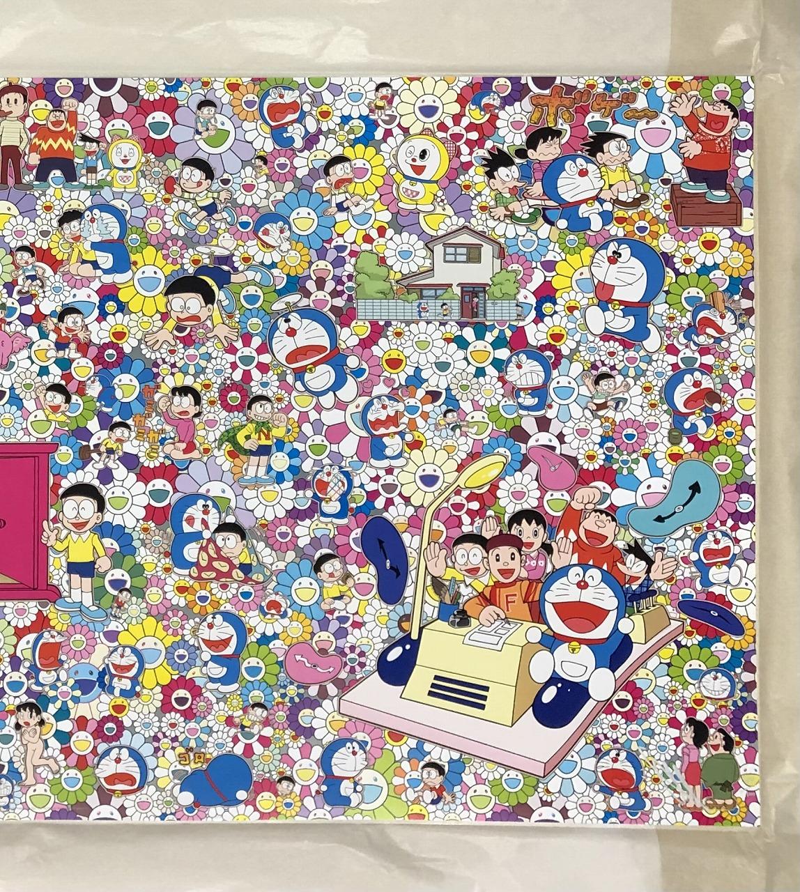 Wouldn't it be nice if we could do such a thing, 2018 by Takashi Murakami, published by Kaikai Kiki.
Offset lithograph, numbered and signed by the artist; signed in the plate with the pseudonym 