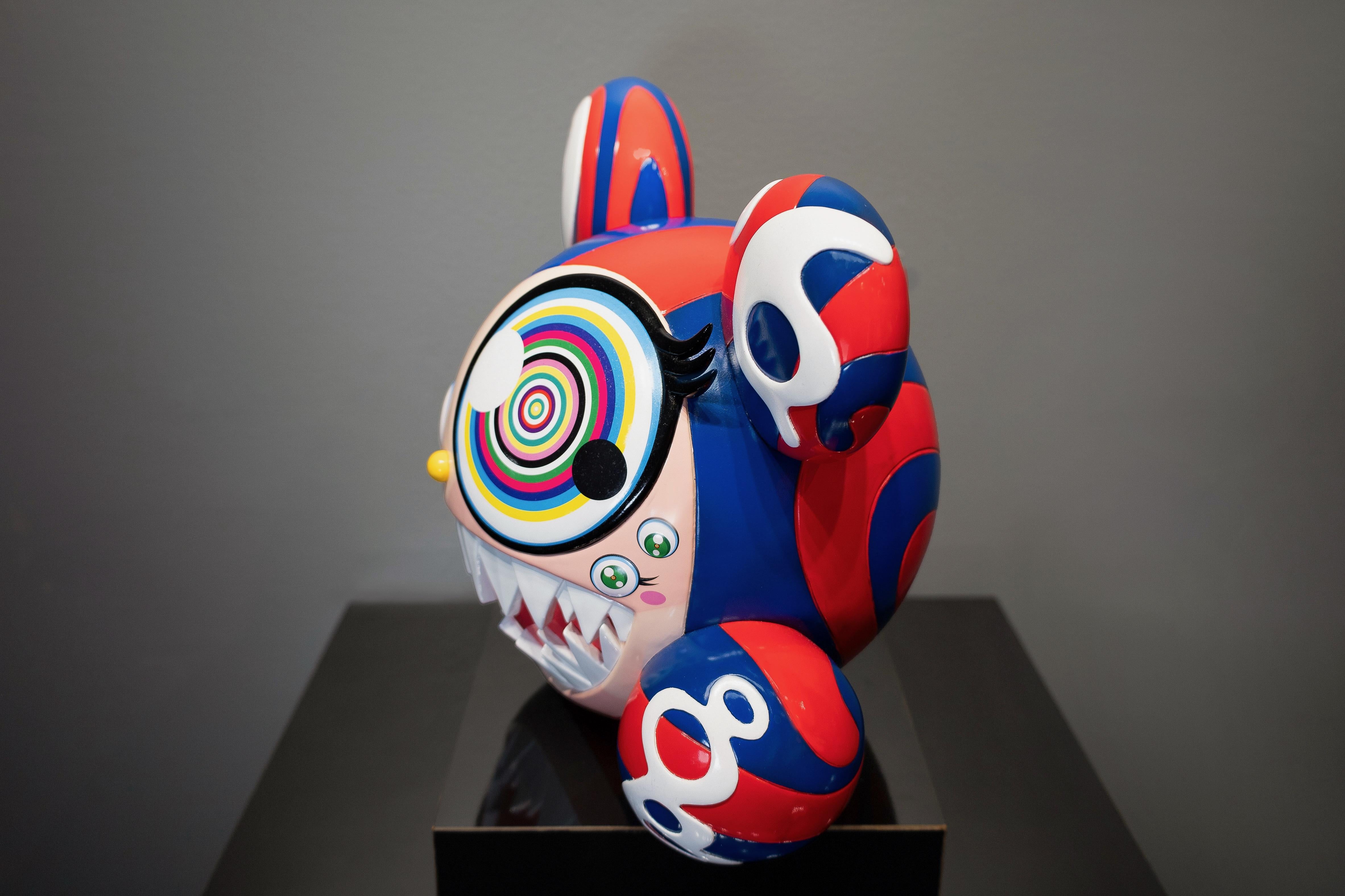 ComplexCon: Mr. Dob (rosso/blu) - Sculpture di Takashi Murakami