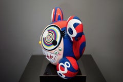 ComplexCon: Mr. Dob Sculpture, Red/Blue Vinyl Paint, Contemporary Art