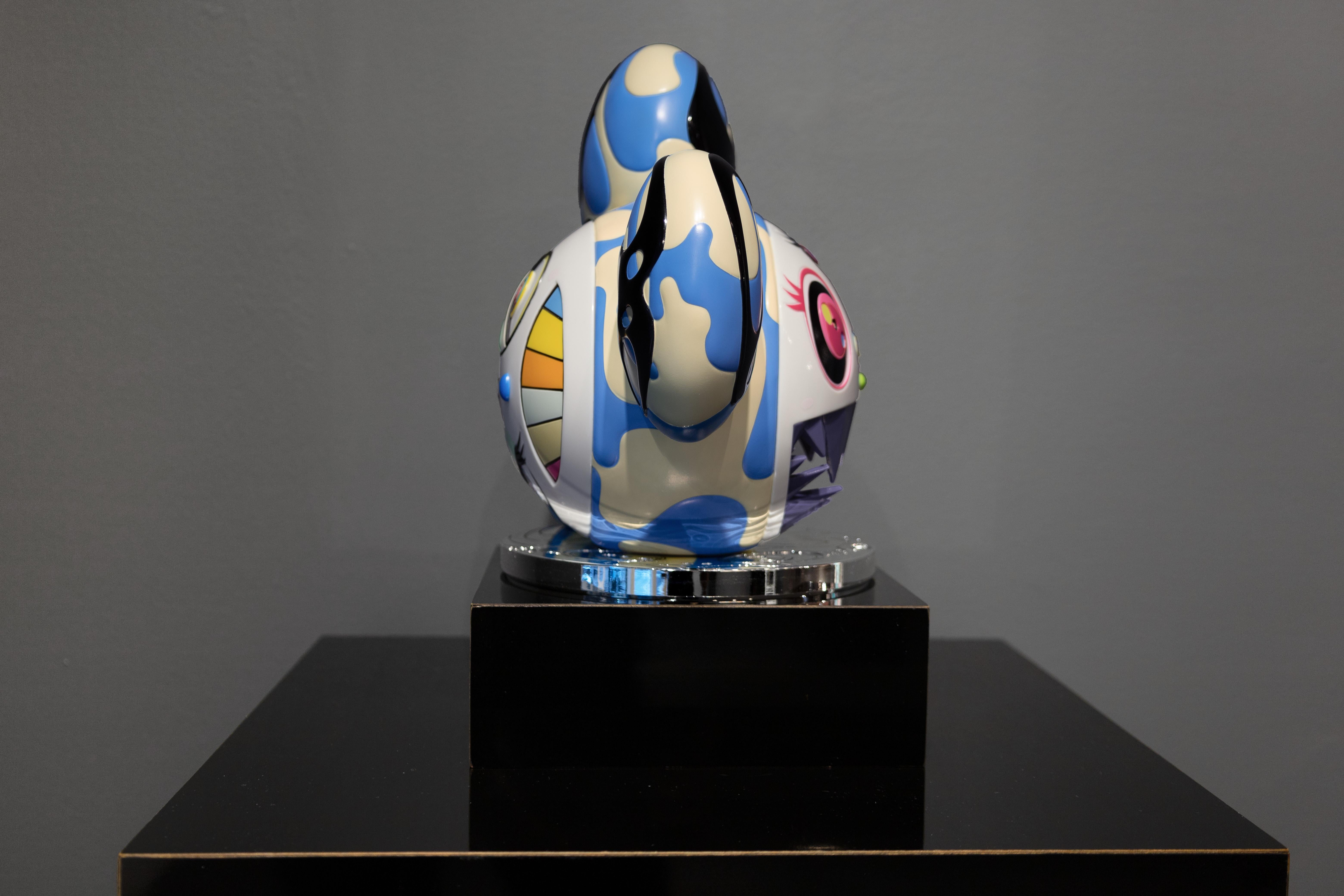 ‘Melting DOB (Ice Blue)’ is a blue, white and multicolor figure, with painted Artist’s name on verso and underside. Arton Contemporary is a gallery located on Madison Avenue, specializing in the Contemporary masters, such as Damien Hirst, Andy