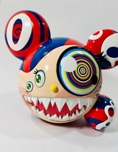 Takashi Murakami Complexcon - Jouet d'art en vinyle rouge et bleu:: Exclusive Mr Dob:: 2016:: état neuf