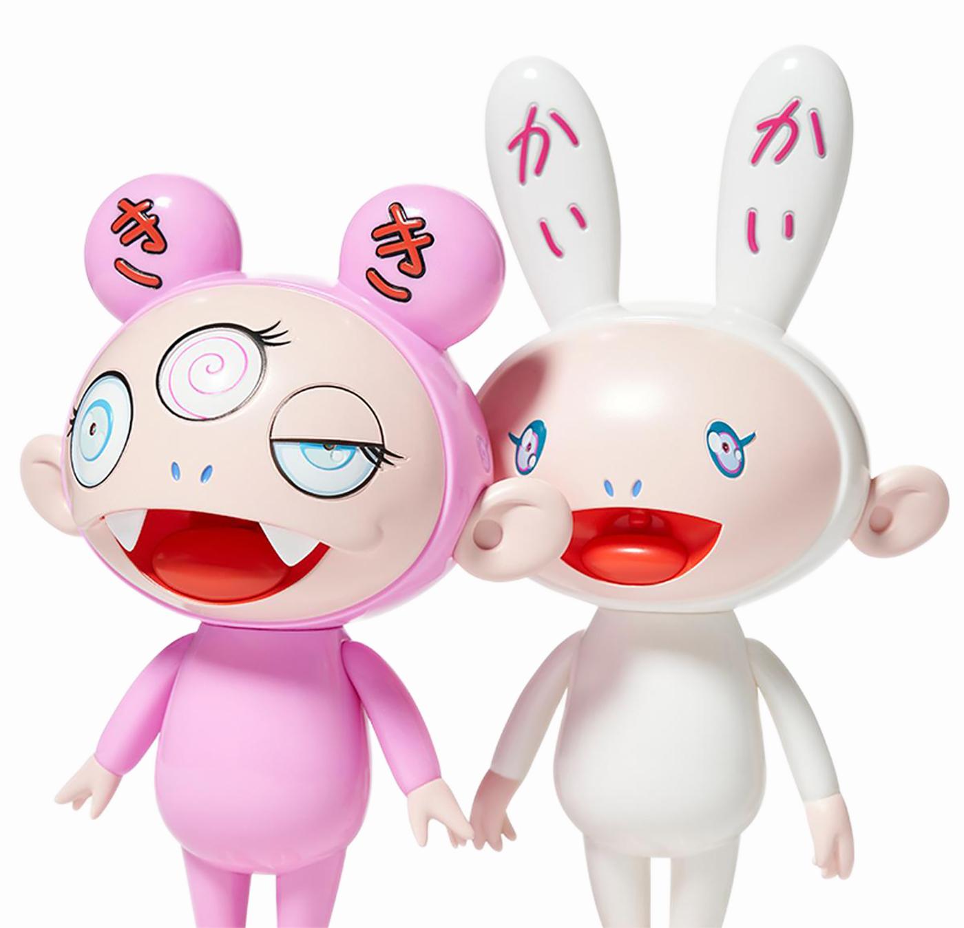 Takashi Murakami KAIKAI KIKI (Toys d'art Takashi Murakami Blue Eyes : ensemble de 2)  en vente 3