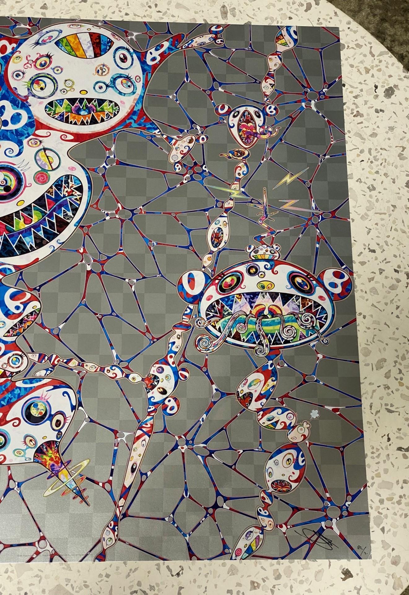 Takashi Murakami Signed Limited Edition Superflat Japanese Print DOB Myxomycete In Good Condition For Sale In Studio City, CA