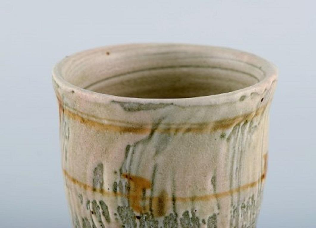Japanese Takashi Ohyoma, Japan, Unique Goblet / Vase in Glazed Ceramics, 1980s For Sale