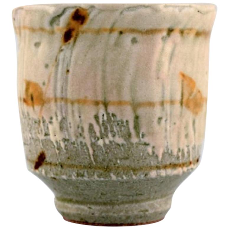 Takashi Ohyoma, Japan, Unique Goblet / Vase in Glazed Ceramics, 1980s For Sale