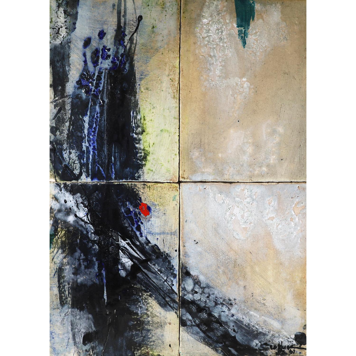 Takashi Suzuki Abstract Painting - Kannon in Blue