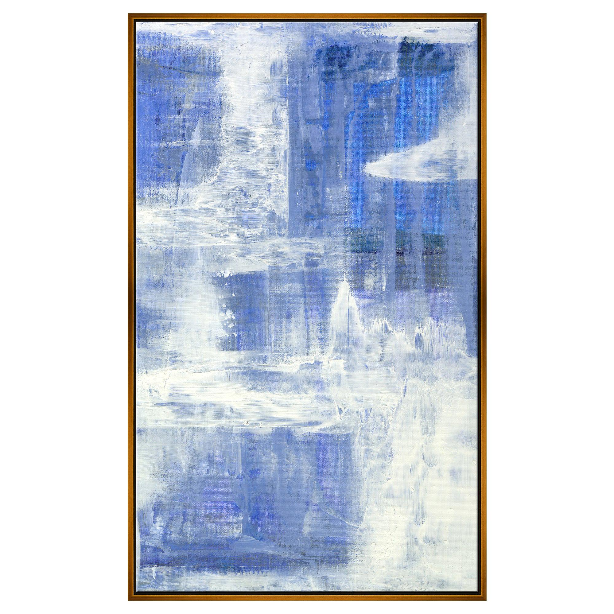 Take A Breath Painting Blue White and Cream by CuratedKravet