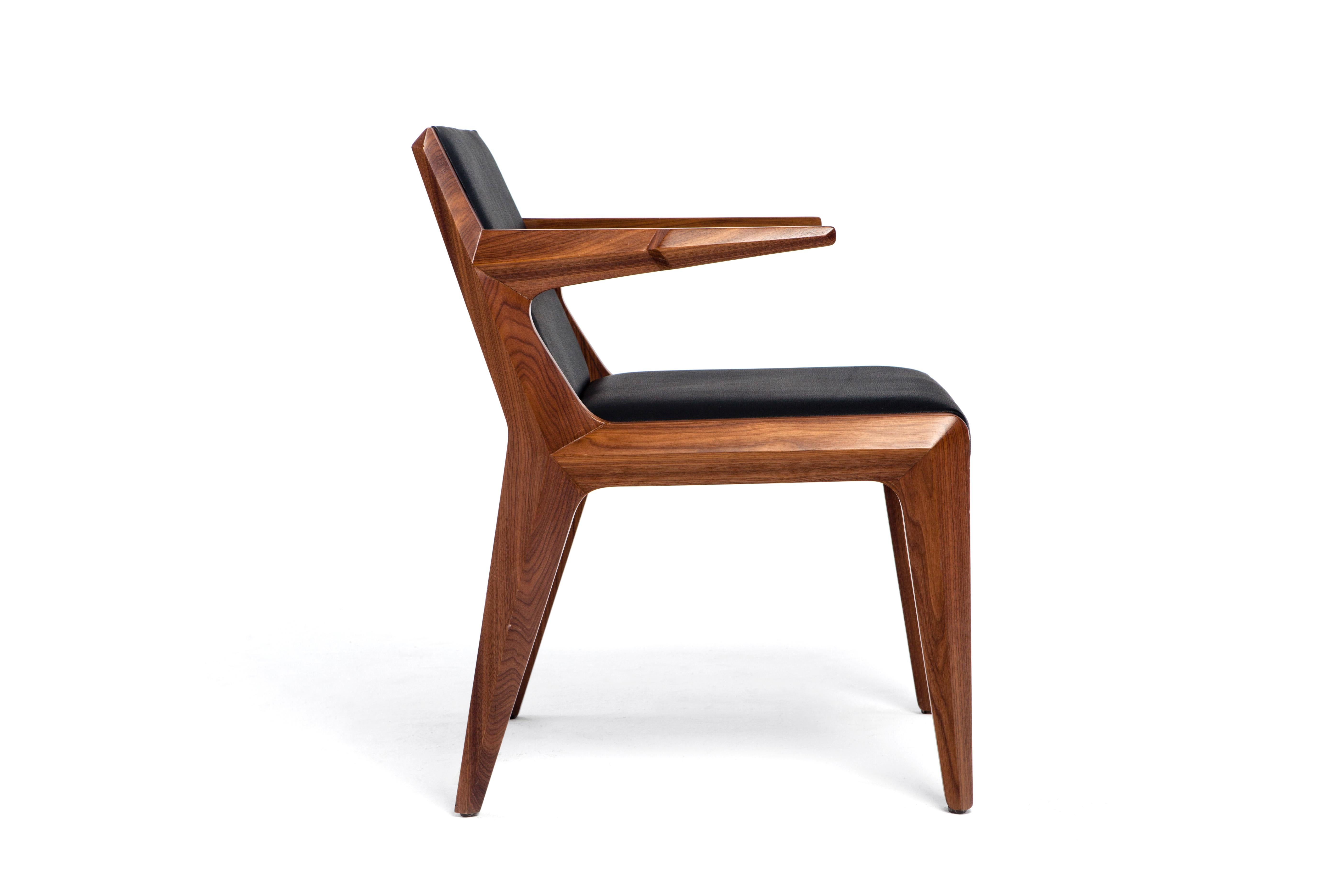 Designed for whom to write their own Tabula Rasa in comfort and style.
Take a seat is one of the chair interpretations of Kontra which consists a solid walnut or oak body and leather upholstery.
Dining chair, office chair.