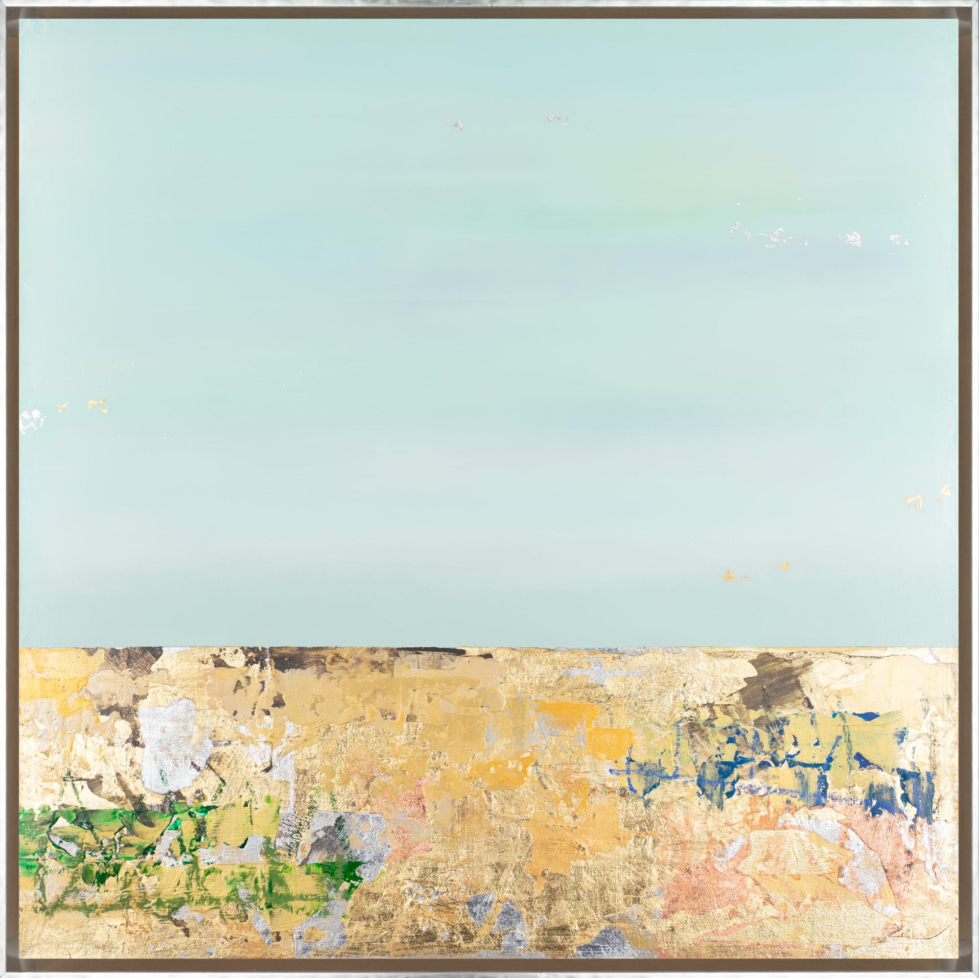 Abstract Painting di Takefumi Hori - "Paesaggio n. 12 di Tokyo", tecnica mista astratta contemporanea su tela con cornice