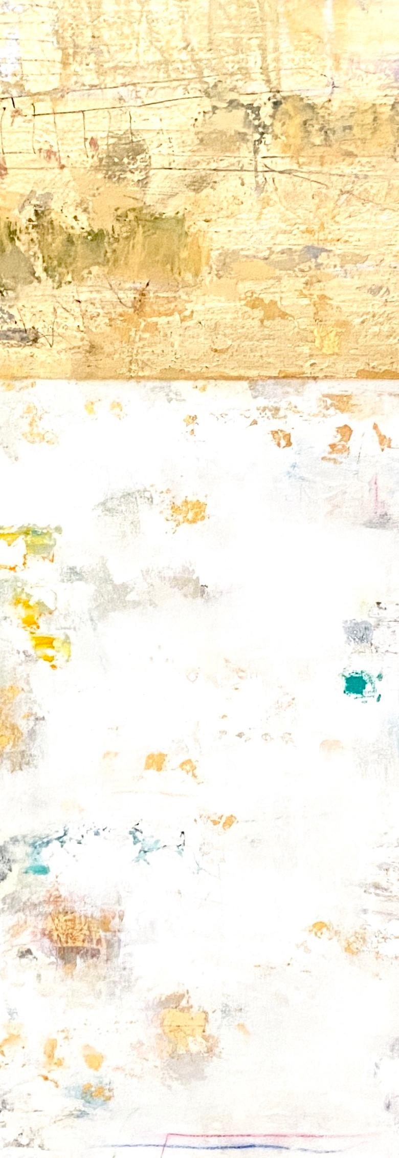 Gold and Color No. 87 - White Abstract Painting by Takefumi Hori