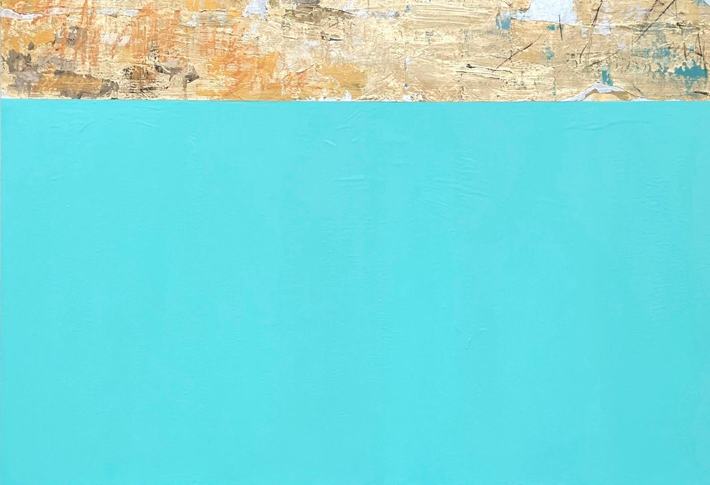 Gold and Turquoise No. 6 - Painting by Takefumi Hori