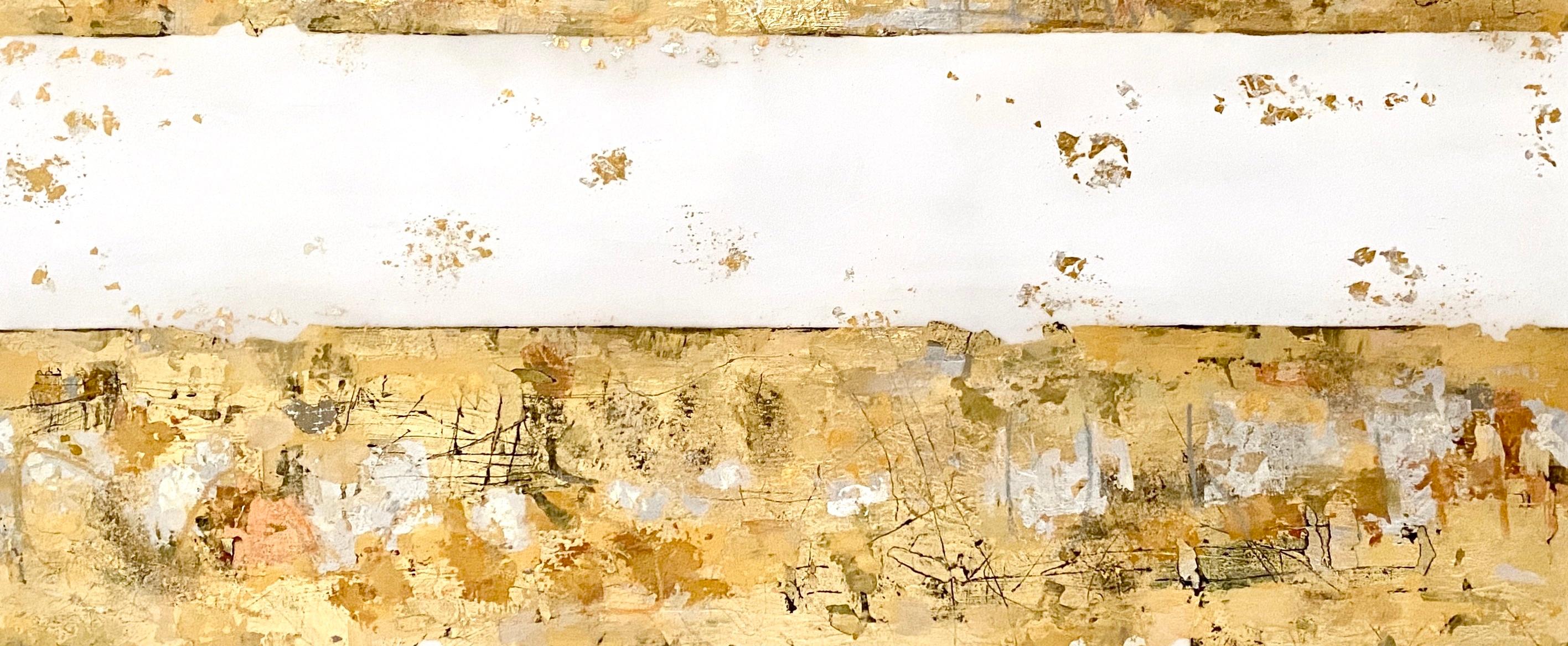 Lines No. 10 - Gold Abstract Painting by Takefumi Hori