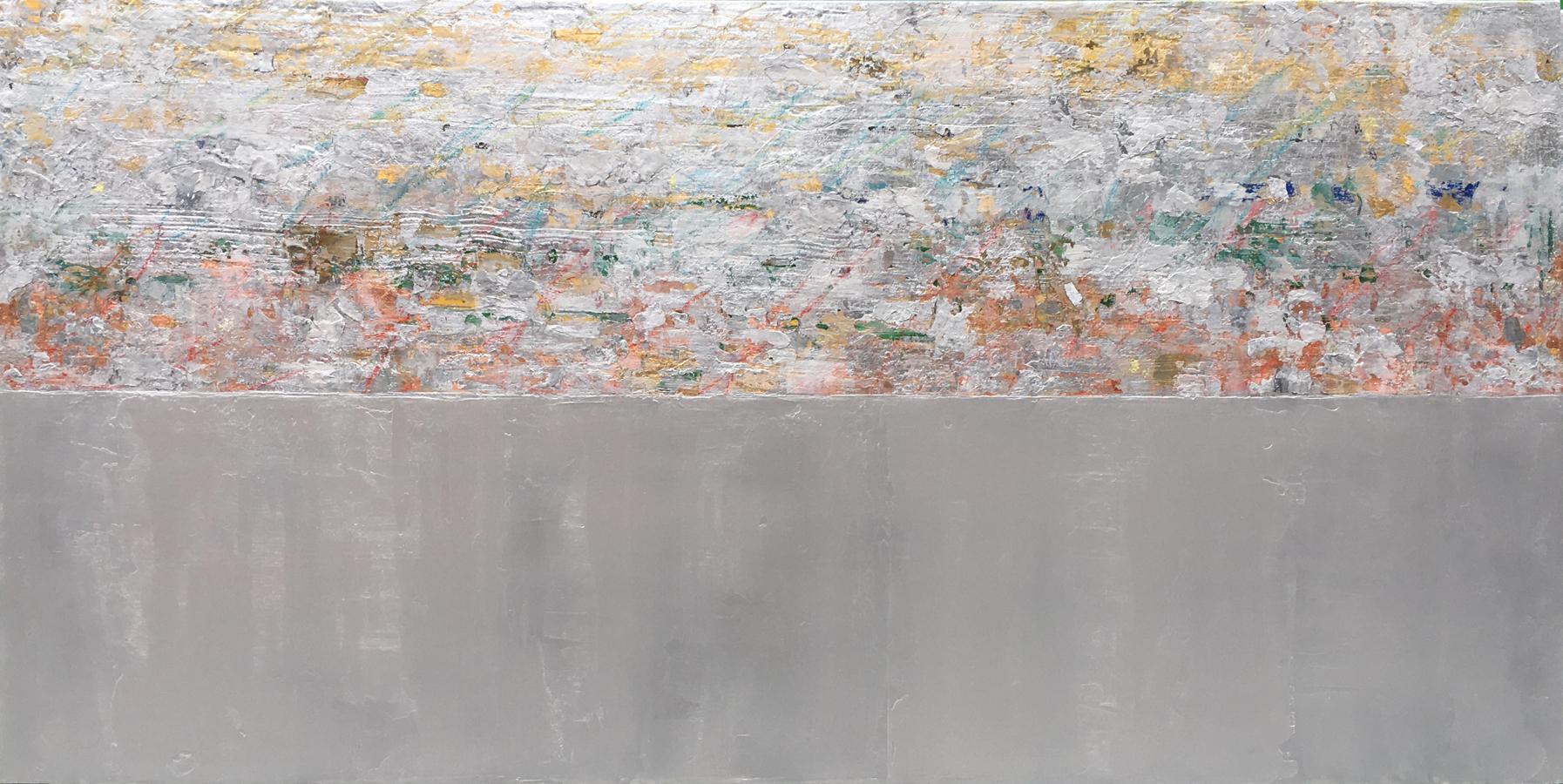 Takefumi Hori Abstract Painting - Silver and Silver