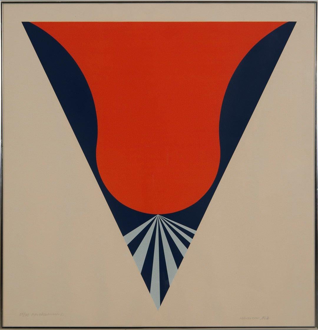 Propagation-L, mid century figurative abstract screenprint, 20th century artist - Print by Takesada Matsutani