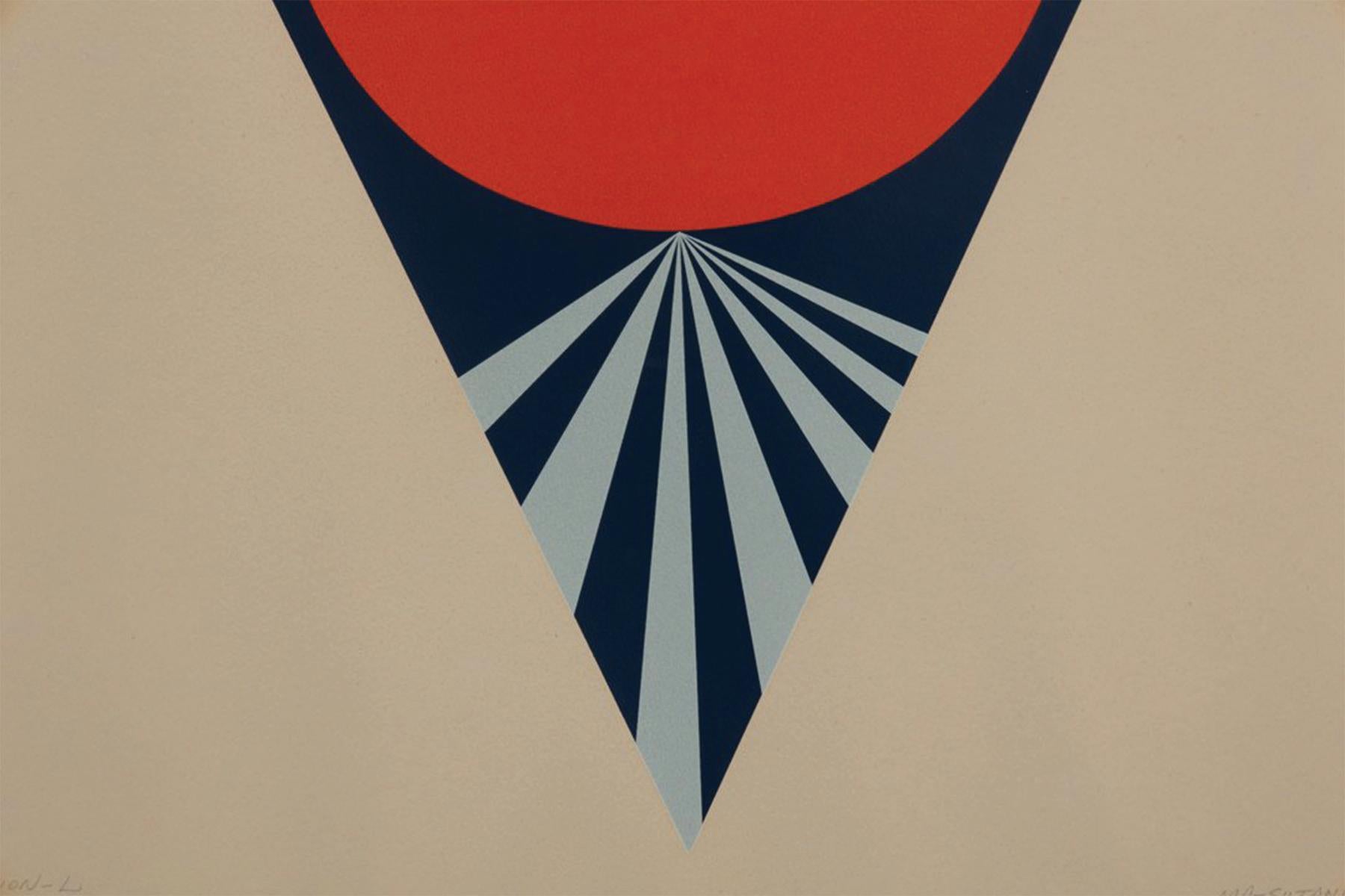 Propagation-L, mid century figurative abstract screenprint, 20th century artist - Modern Print by Takesada Matsutani