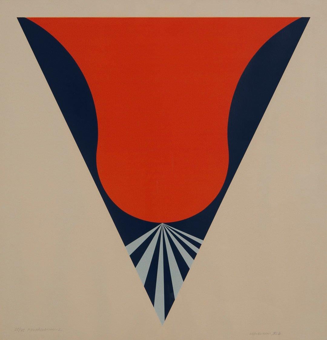 Propagation-L, sérigraphie abstraite figurative du milieu du siècle, artiste du XXe siècle