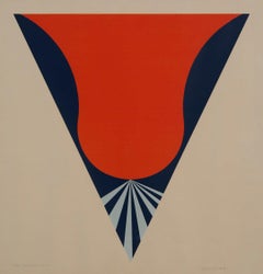 Propagation-L, mid century figurative abstract screenprint, 20th century artist