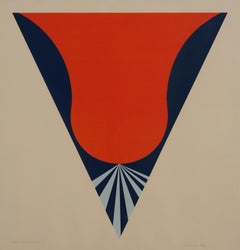 Propagation-L, mid century figurative abstract screenprint, 20th century artist