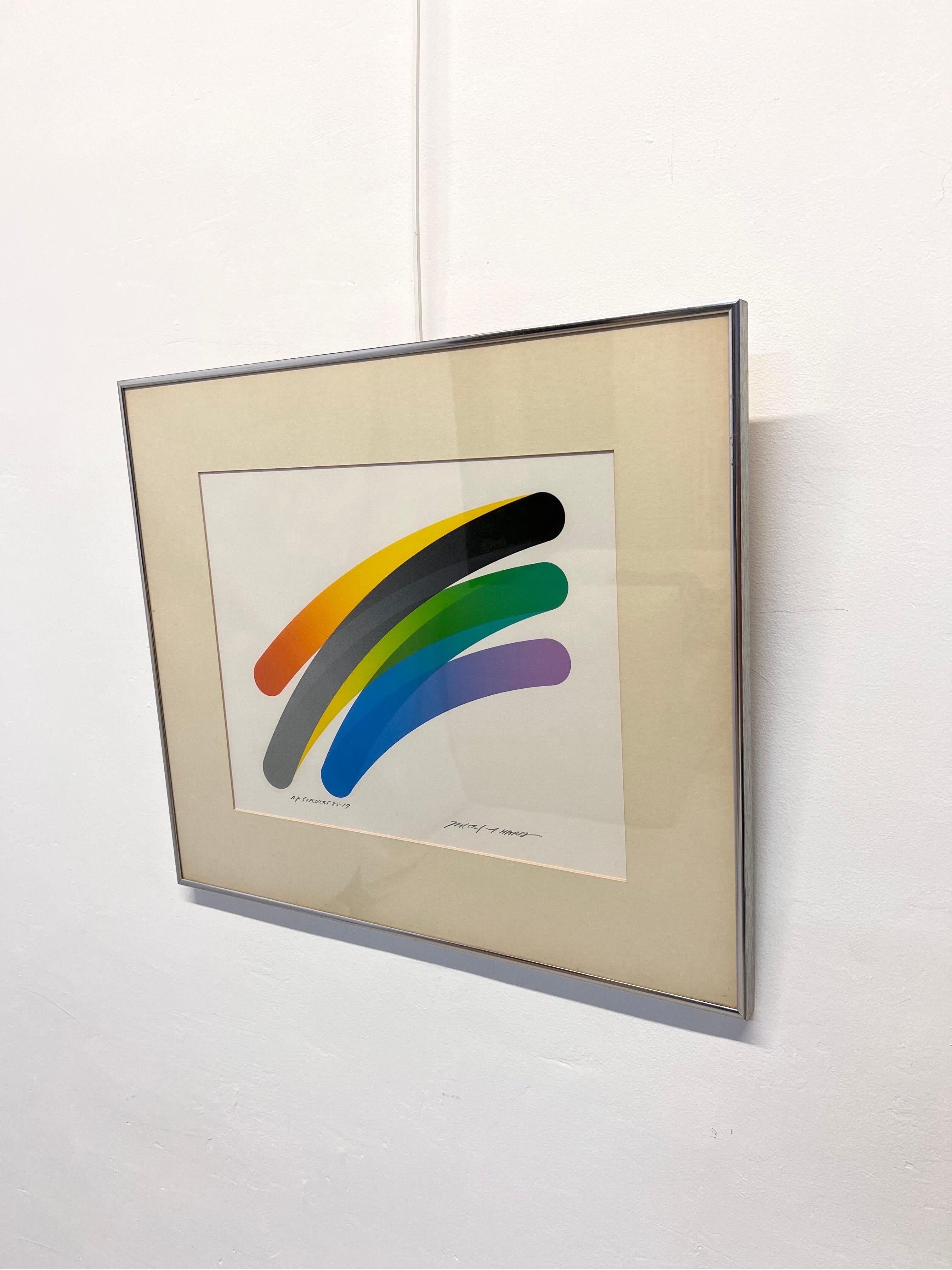 Original Takeshi Hara framed stokes lithograph on paper.

Strokes Verion 17
Dated 1983
Artist Proof, Signed.

Takeshi Hara is best known for his broad brush strokes applied in light-dark shading and color gradations. In his print works he