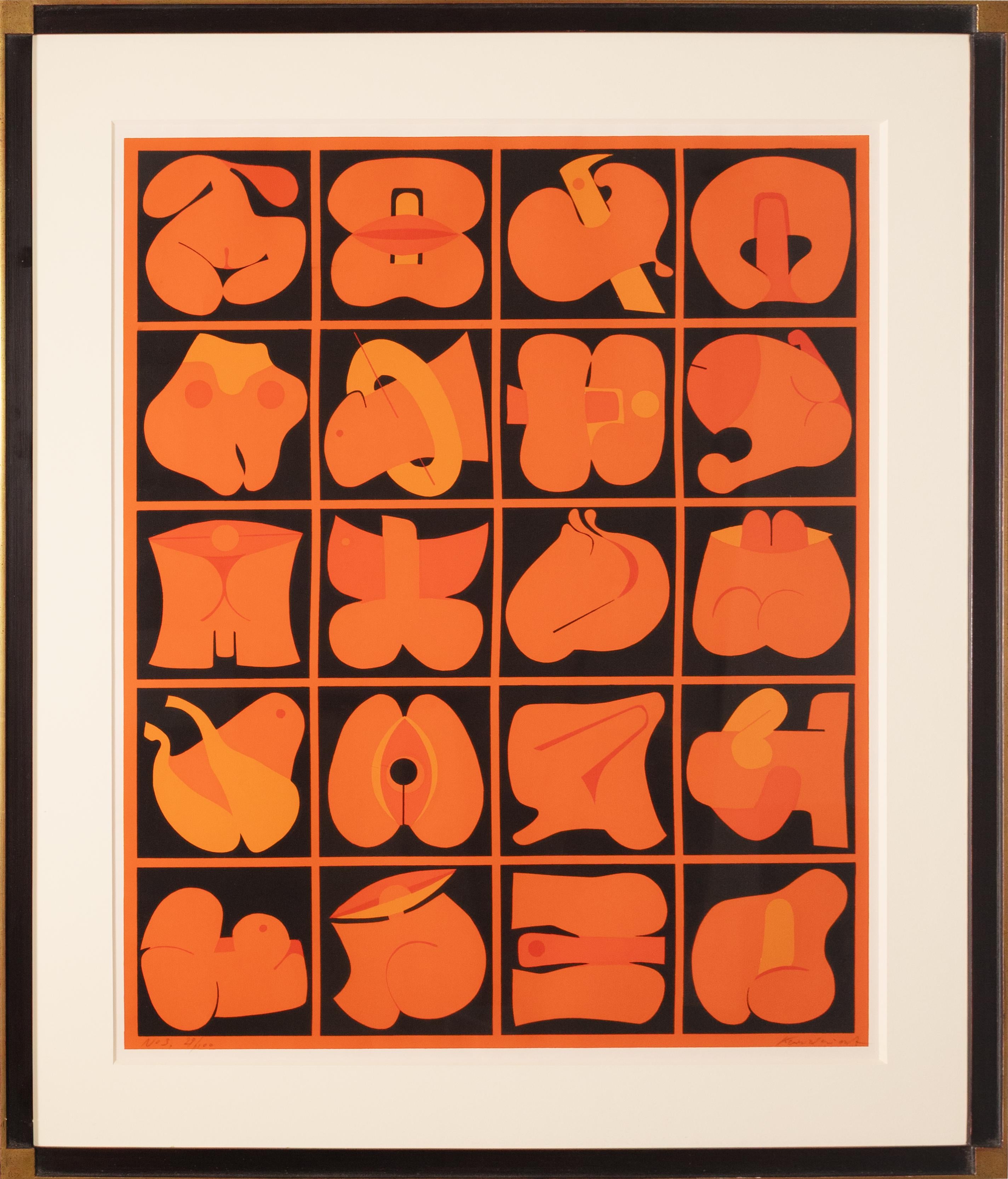 A modern serigraph in colors on paper titled 