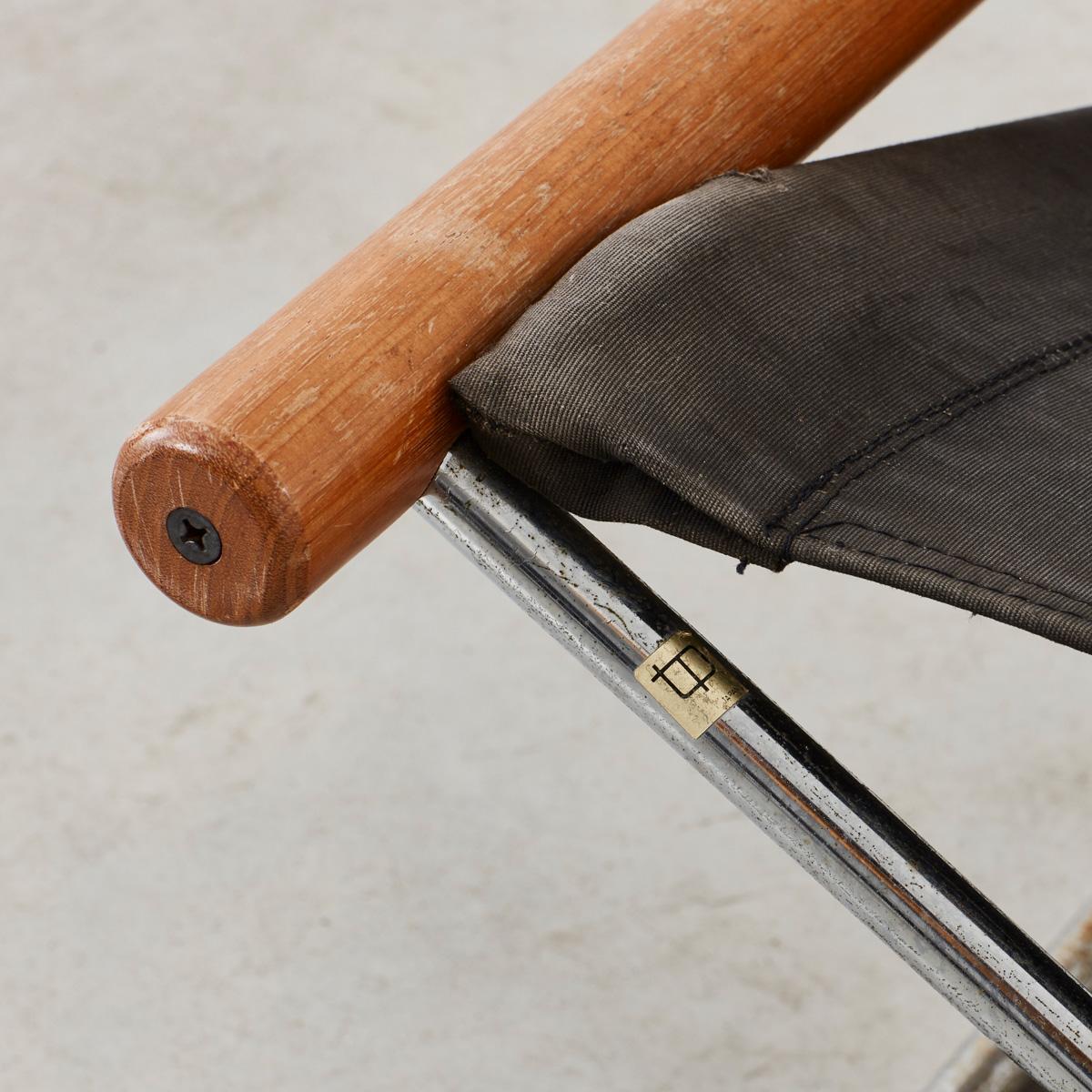 Metal Takeshi Nii NY Canvas Chair and Stool, Fujiei Kogyo, Japan