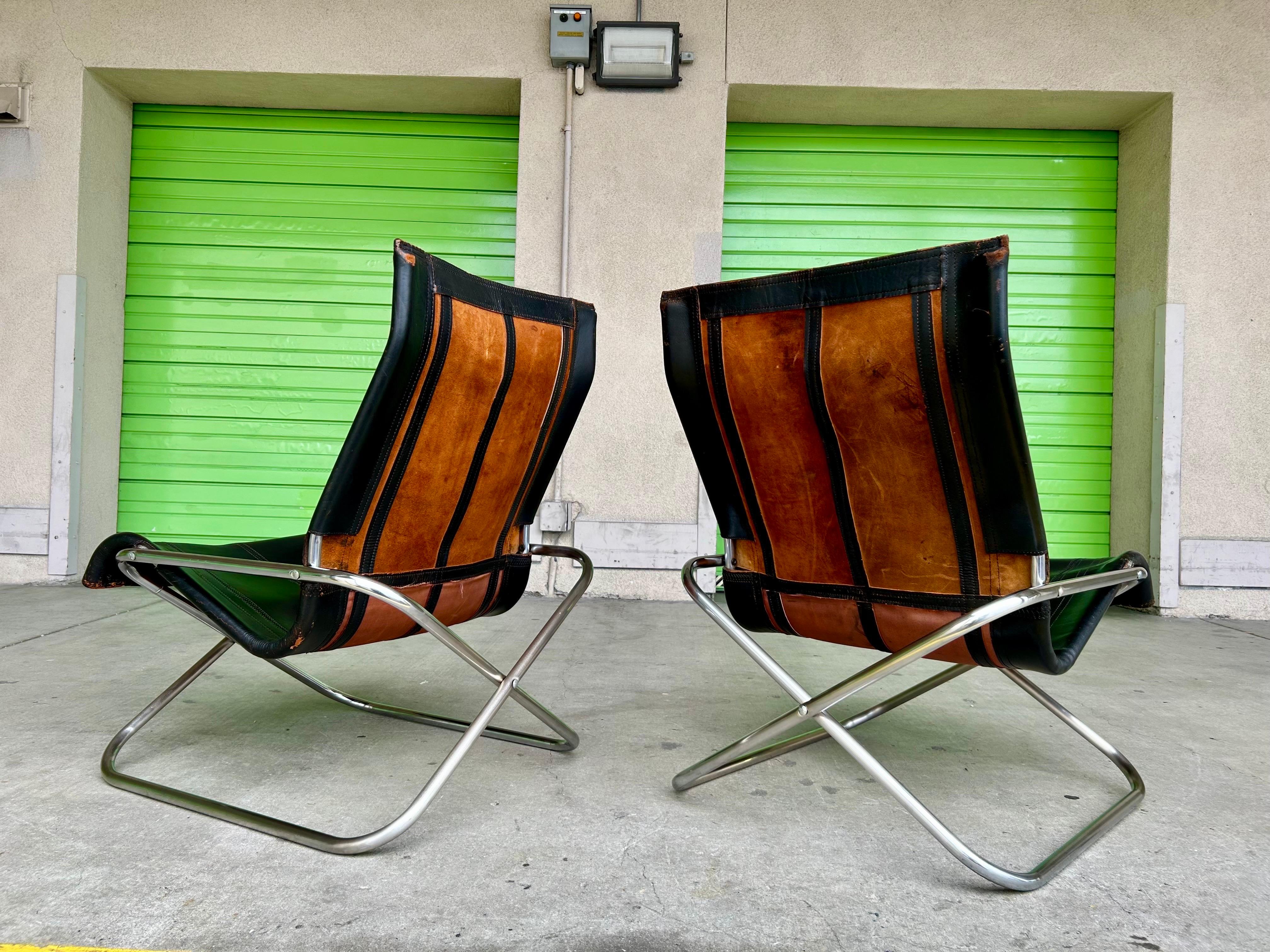 Takeshi Nii Saddle Leather ‘Ny’ Lounge Chairs 6