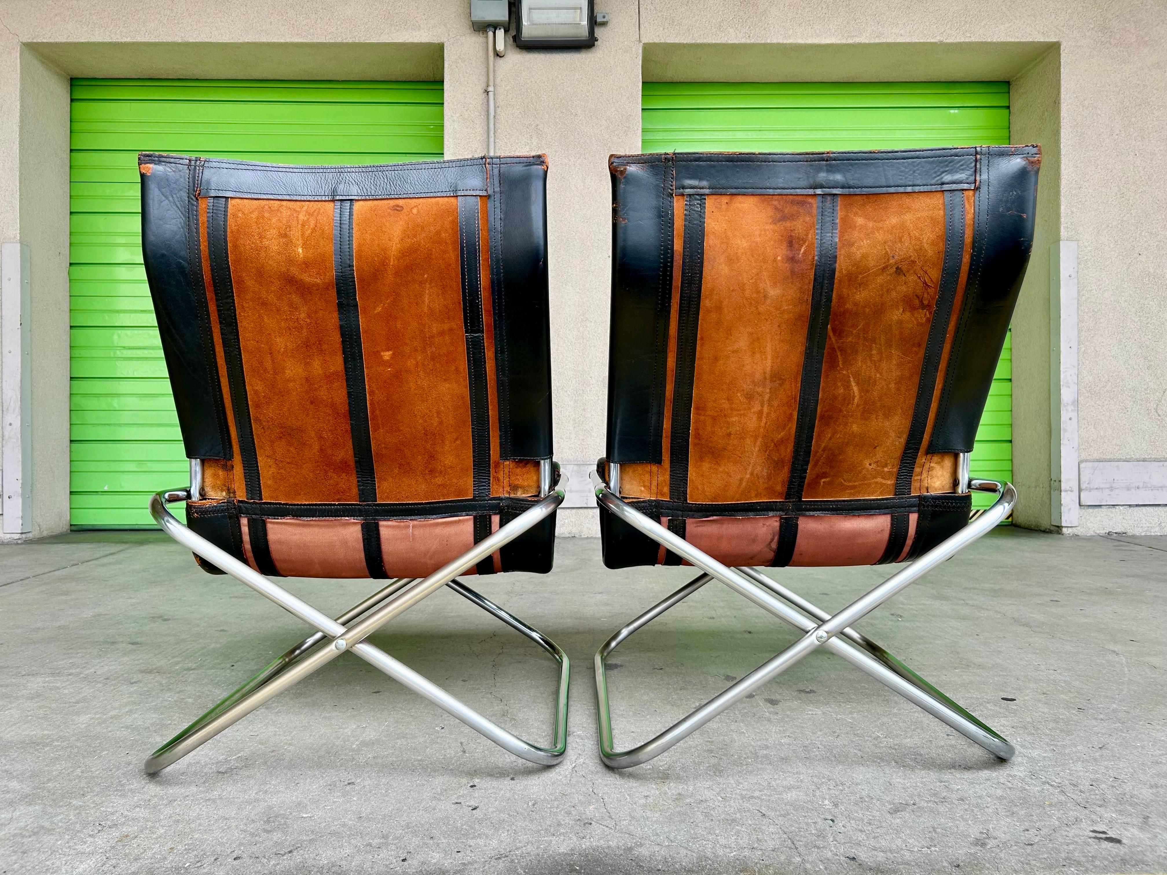 Takeshi Nii Saddle Leather ‘Ny’ Lounge Chairs 7