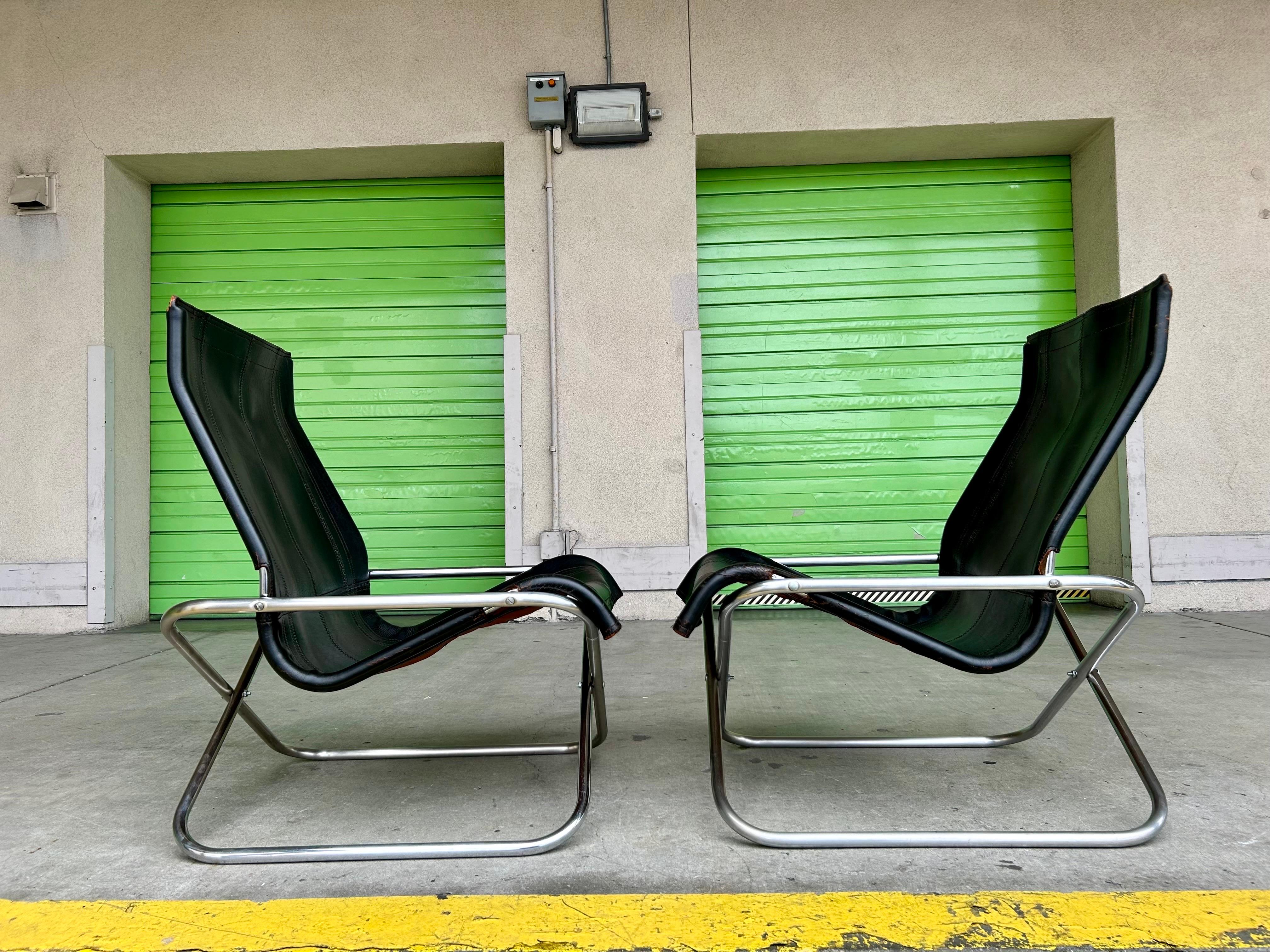 Takeshi Nii Saddle Leather ‘Ny’ Lounge Chairs 11