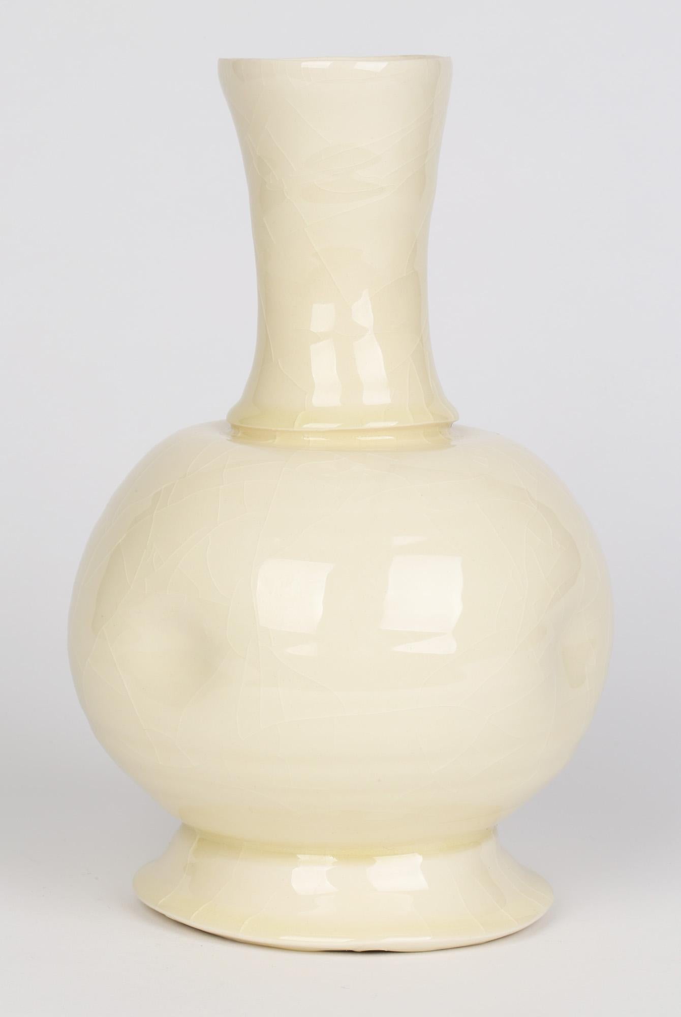 Takeshi Yasuda 'Japanese, b.1943' Creamware Studio Pottery Hand Thrown Bottle For Sale 5