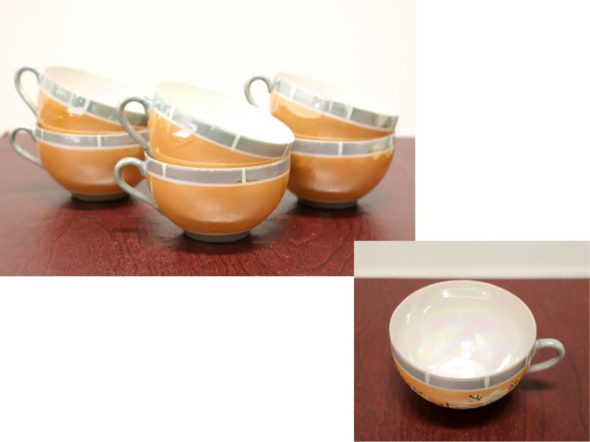 TAKITO Mid 20th Century Japanese Cherry Blossom Tea Service for Six - 21 Pieces For Sale 1