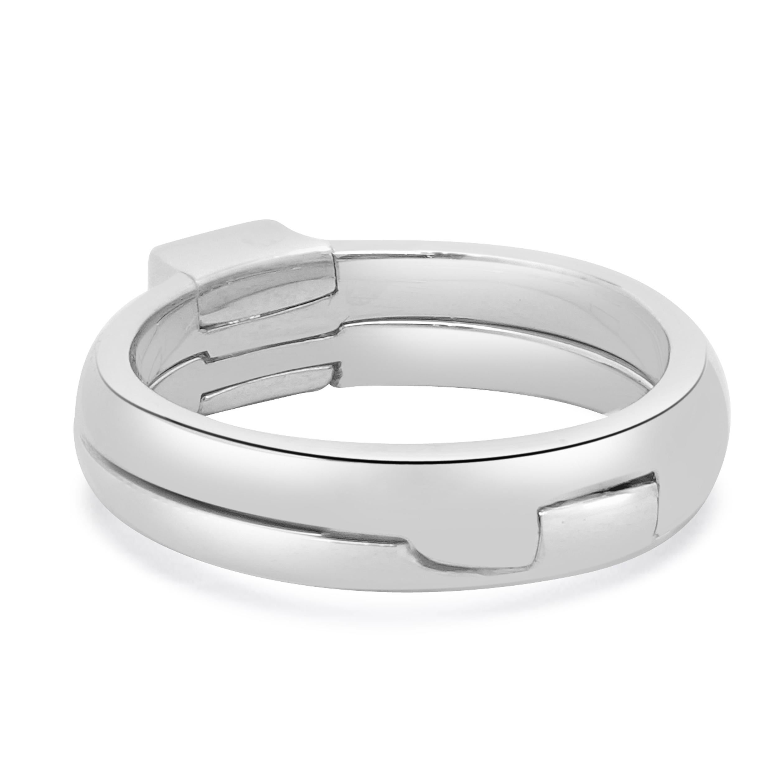 Whiting Bague en or blanc 14 carats diamant taille princesse Excellent état - En vente à Scottsdale, AZ