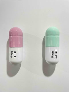 20 MG Happy Hope pill Combo mint, green(light pink) - figurative sculpture