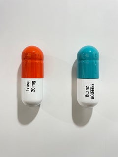 20 ML Freedom Love pill Combo (turquoise orange blanc), sculpture pop