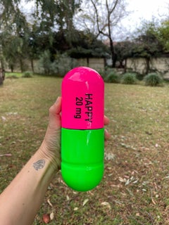 20 ML Happy pill (green and pink) - figurative sculpture