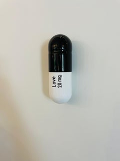 20 ML Love pill (black and white) - figurative pop sculpture