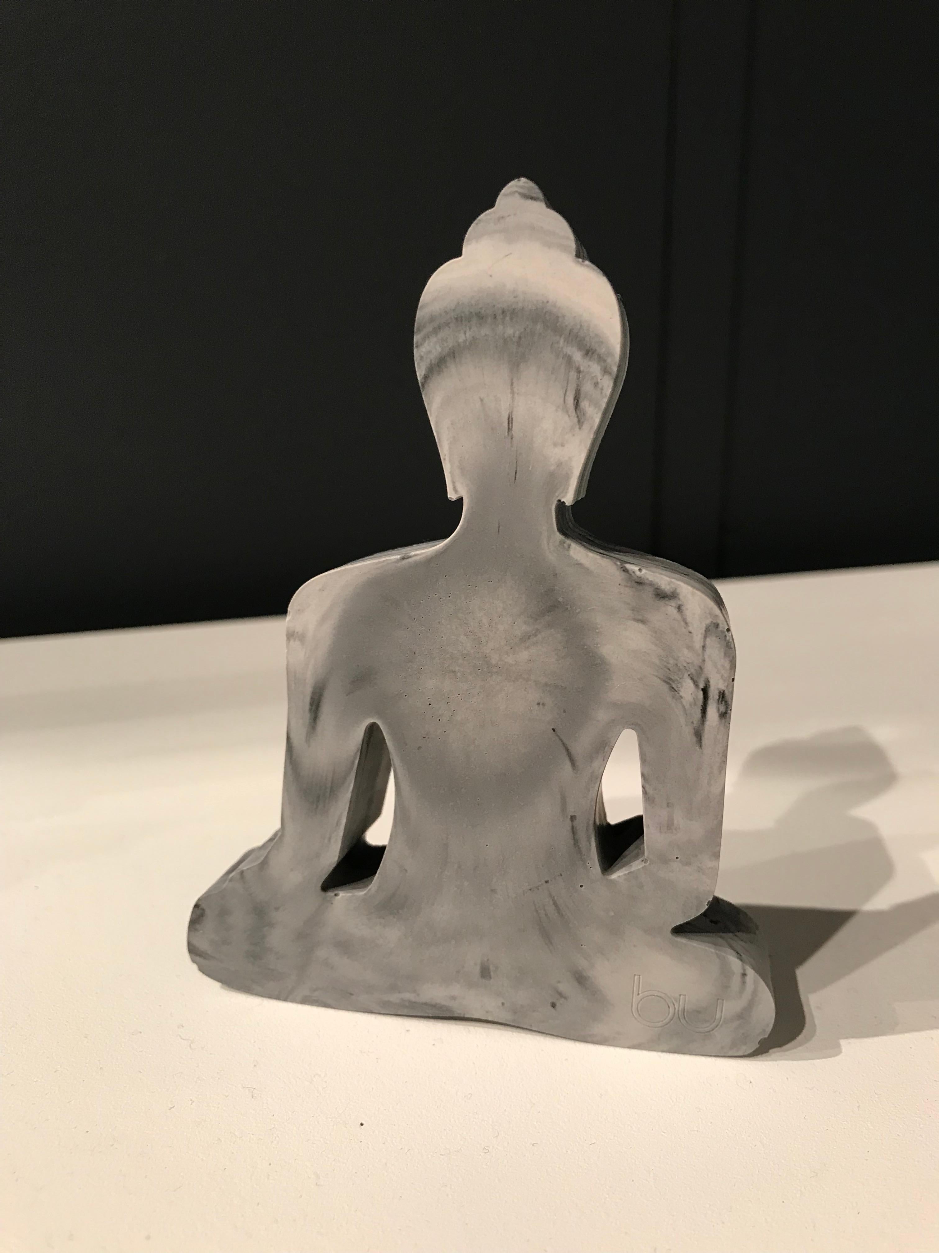 Tal Nehoray Figurative Sculpture - Concrete mini buddha statue, one of a kind