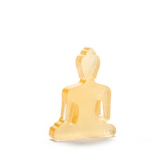 Gold mini buddha, Plexiglas, hand painted