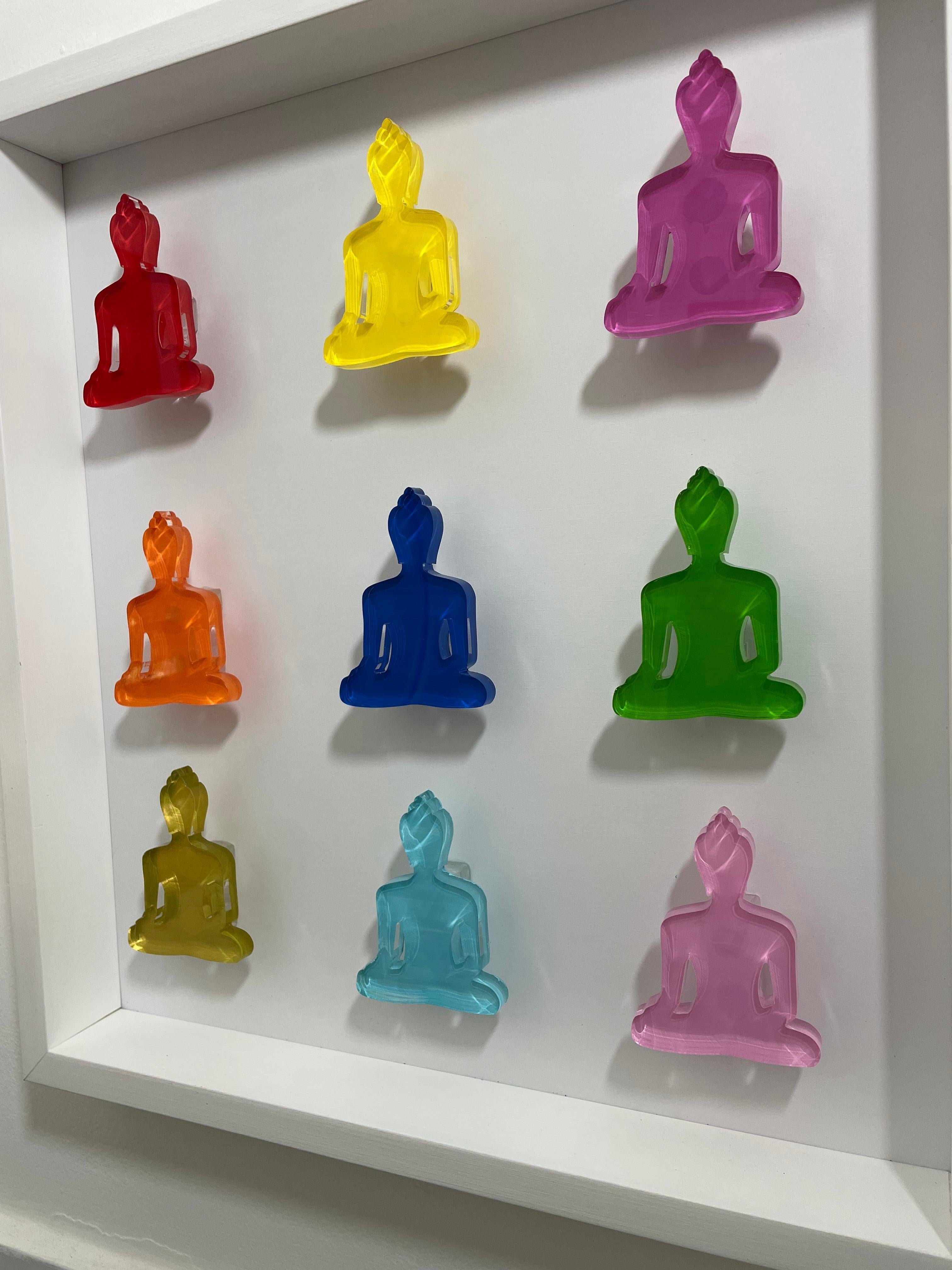 Nine Forever - esculturas de Buda arte mural - arte pop - Sculpture Contemporáneo de Tal Nehoray