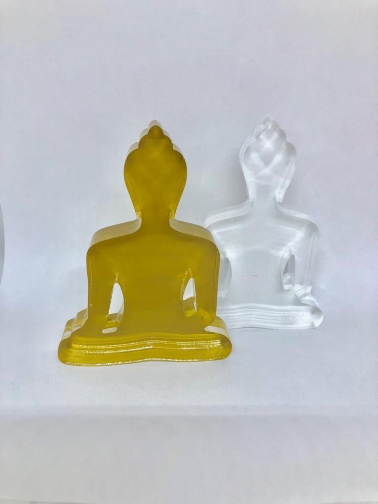 Buddha sculpture Duo (Gold and white Buddhas) - Sculpture by Tal Nehoray