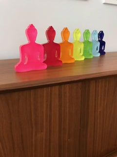 Contemporary Buddha statues - The Rain-bu, 7 hand painted plexiglas sculptures