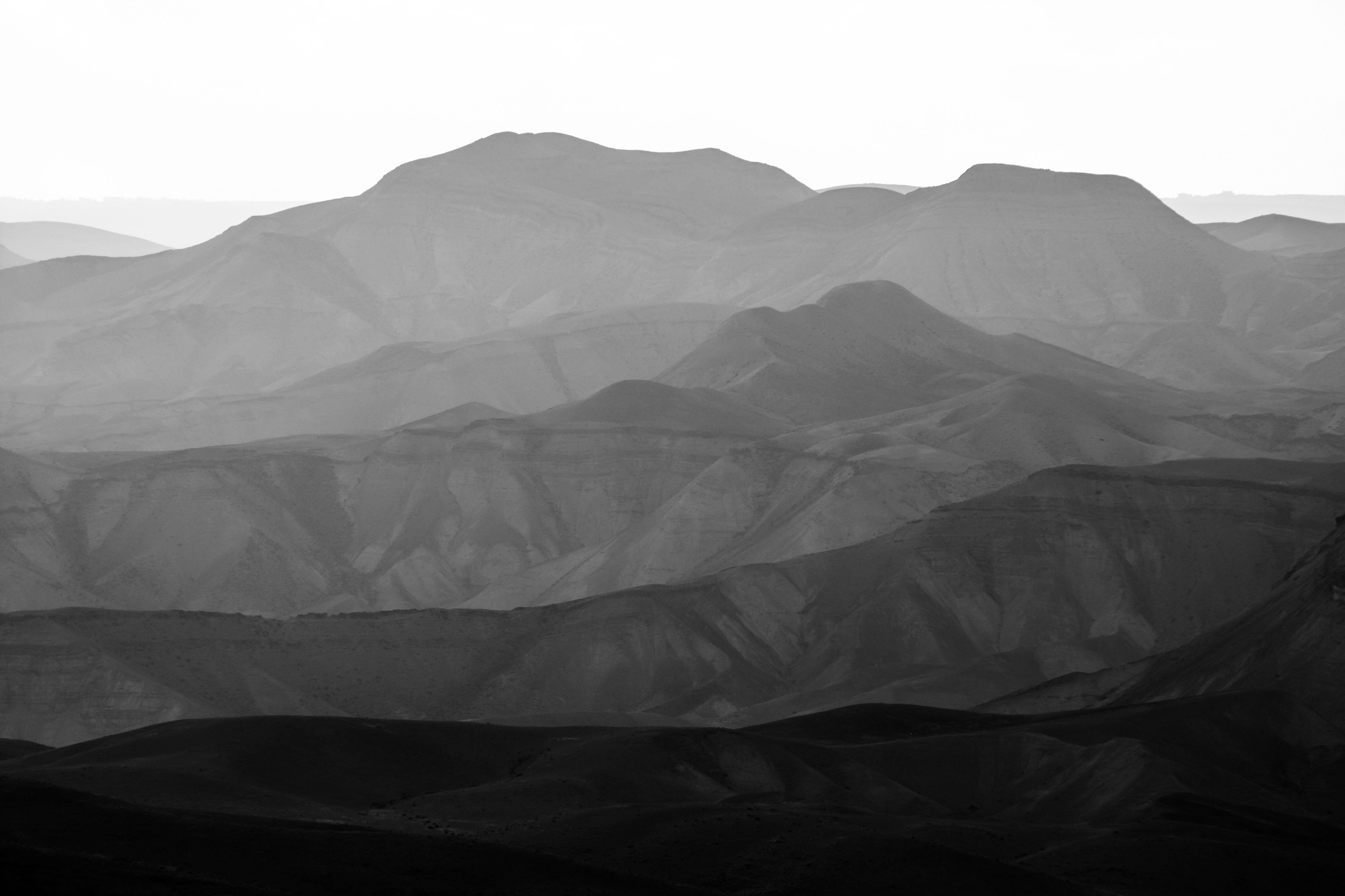 Tal Paz-Fridman Black and White Photograph - Mountains of the Judean Desert 10, Photograph, Archival Ink Jet