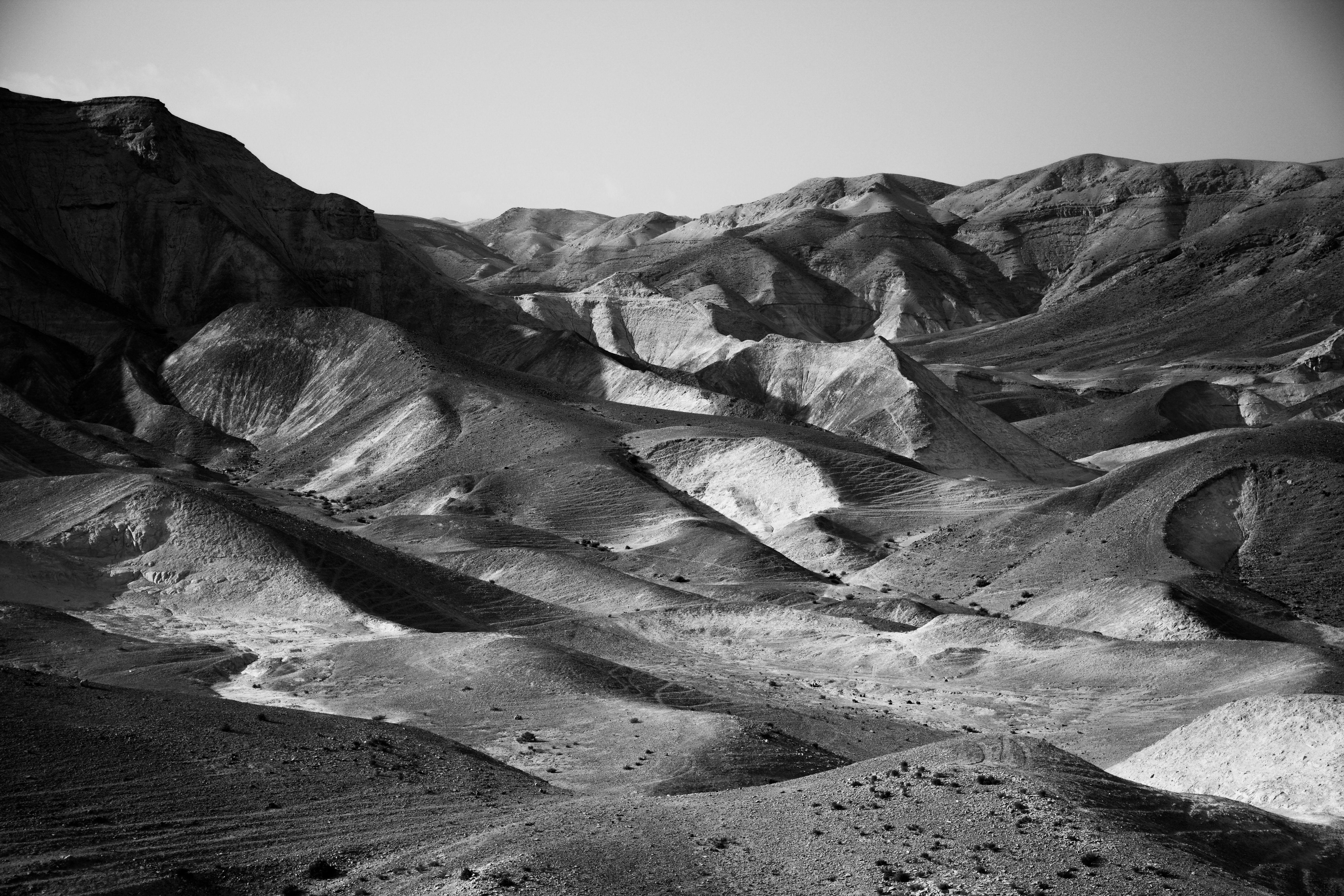 Tal Paz-Fridman Black and White Photograph - Mountains of the Judean Desert 4, Photograph, Archival Ink Jet
