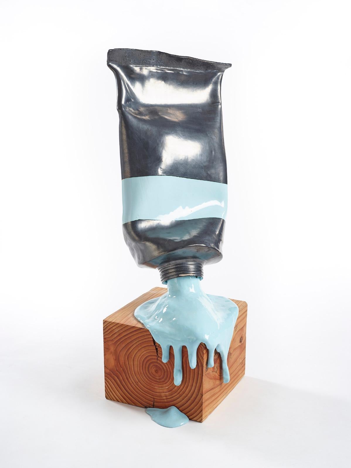 Tal Sharvit Figurative Sculpture - Paint tube  - standing sculpture