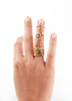 Gold Sapphire Diamond Sculptural Talaab Pond Ring by Kahana Jewels