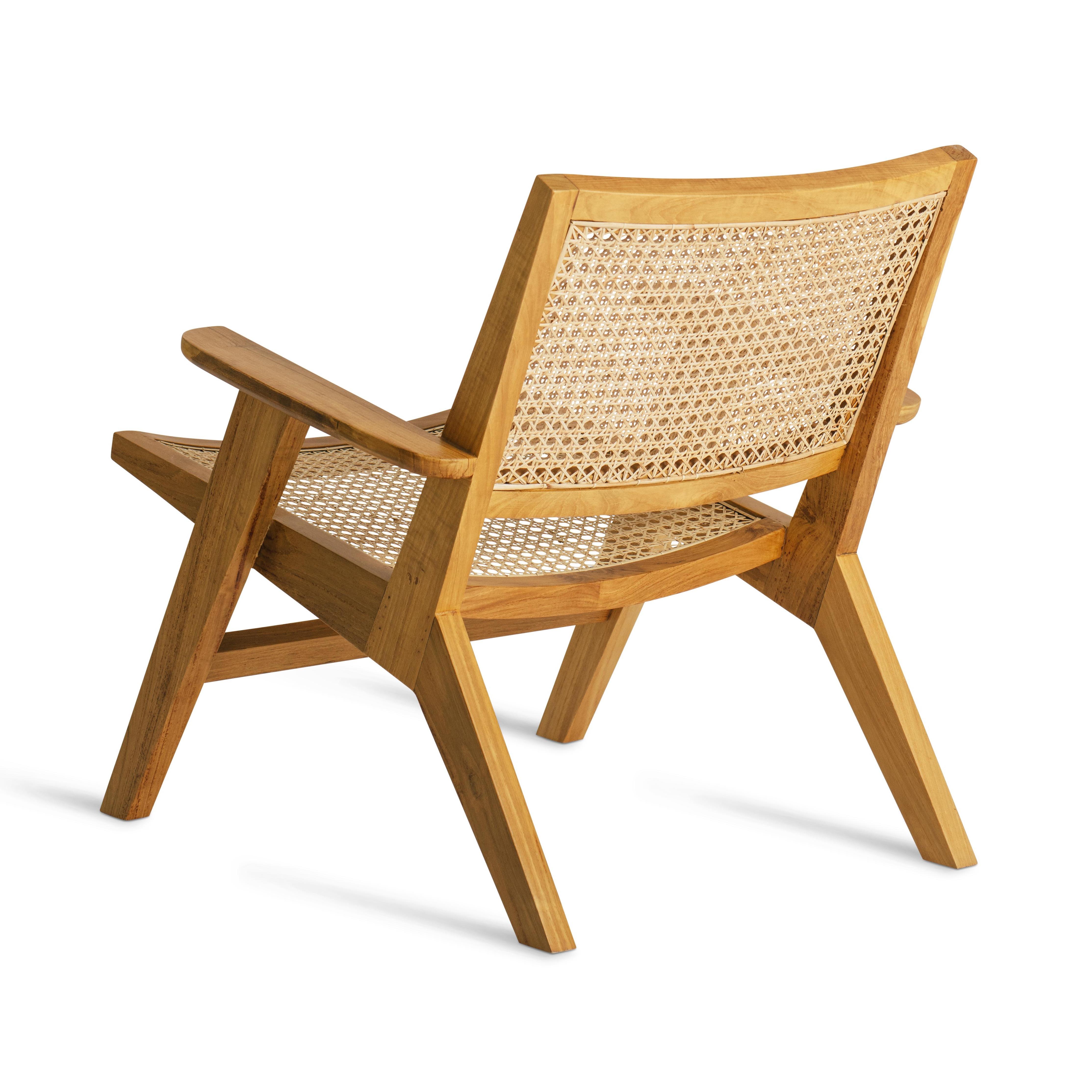 Mid-Century moderno Poltrona Talalla - design moderno di metà secolo, teak massiccio e rattan in vendita