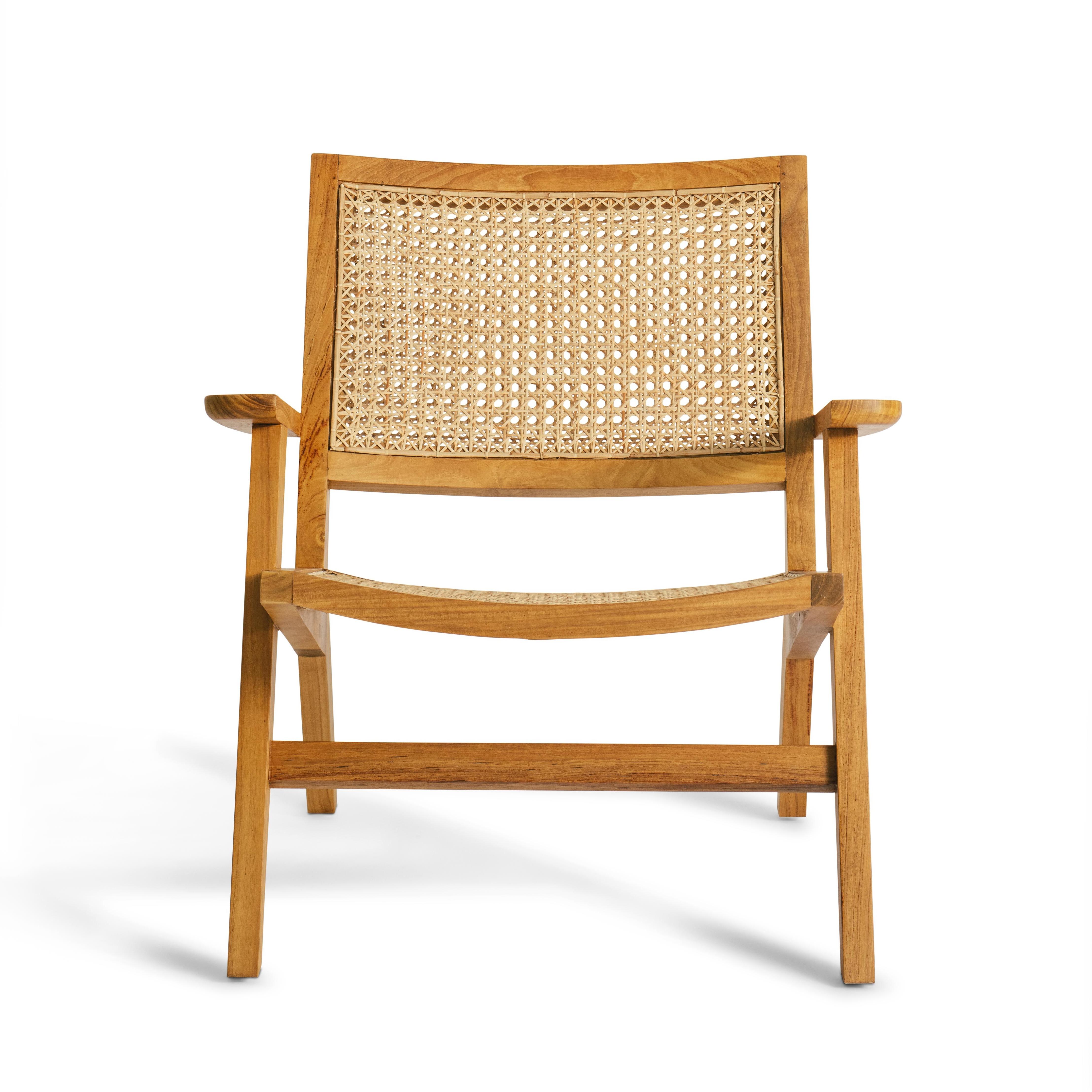 Asiatico Poltrona Talalla - design moderno di metà secolo, teak massiccio e rattan in vendita