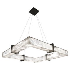 Talassa Brushed Black Metal Pendant Lamp by Alabastro Italiano
