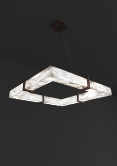 Lampada a sospensione in metallo Talassa Ruggine Of Florence di Alabastro Italiano